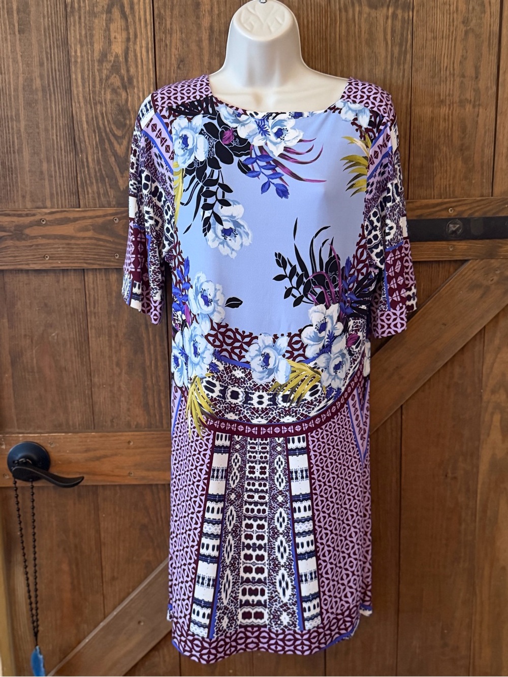 Etro Lavender Floral & Geometric Print Tunic
